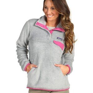 XS Women's Lightweight Synchilla® Snap-T® Fleece Pullover Gray and Pink